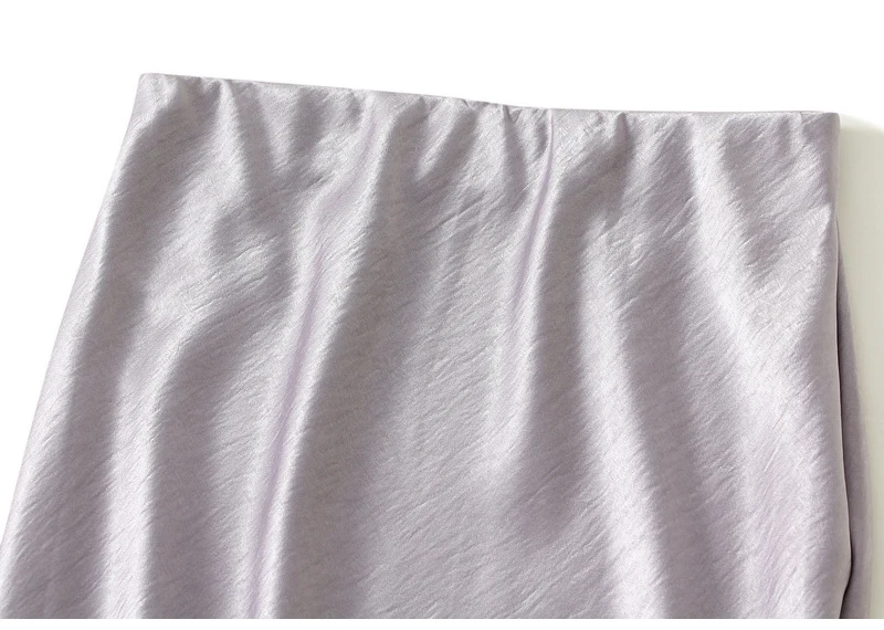 Streamgirl Pink Silk Skirts For Women Midi Light Blue Skirt Satin High Quality Luxury Satin Yellow Skirt Bodycon Women Office