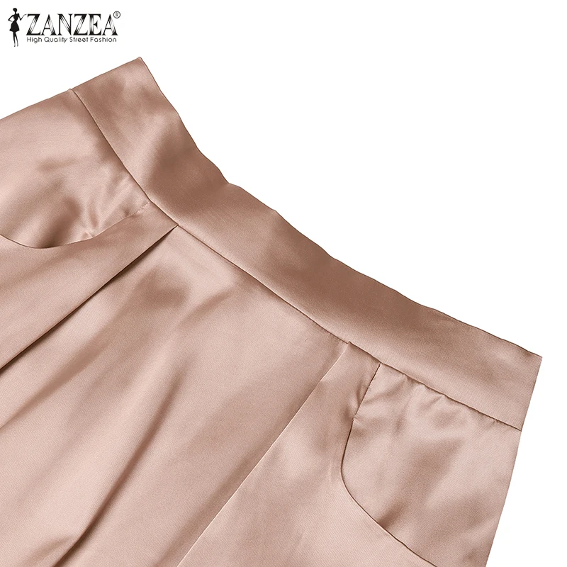 Stylish Women Maxi Long Skirts 2025 ZANZEA Elegant Party Satin Jupe Summer High Waist Holiday Robe Solid A-line Work Faldas Saia