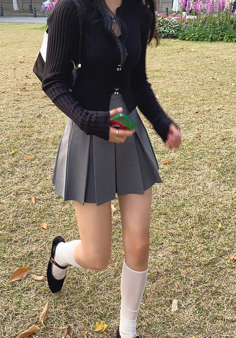 MEXZT Y2K Mini Skirts Women Harajuku Streetwear Black Pleated Skirt Korean Fashion School Uniform Kawaii High Waist A Line Skirt