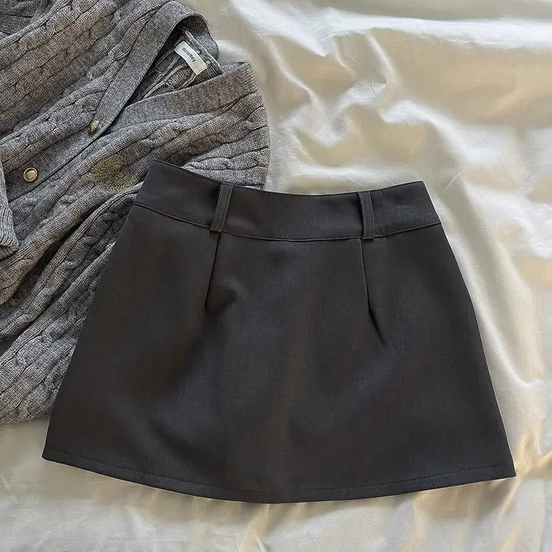 Streetwear Black Mini Skirt Women Fashion Preppy Sexy Gyaru Hip Wrap Skirts Summer Elegant Korean High Waist A Line Faldas New