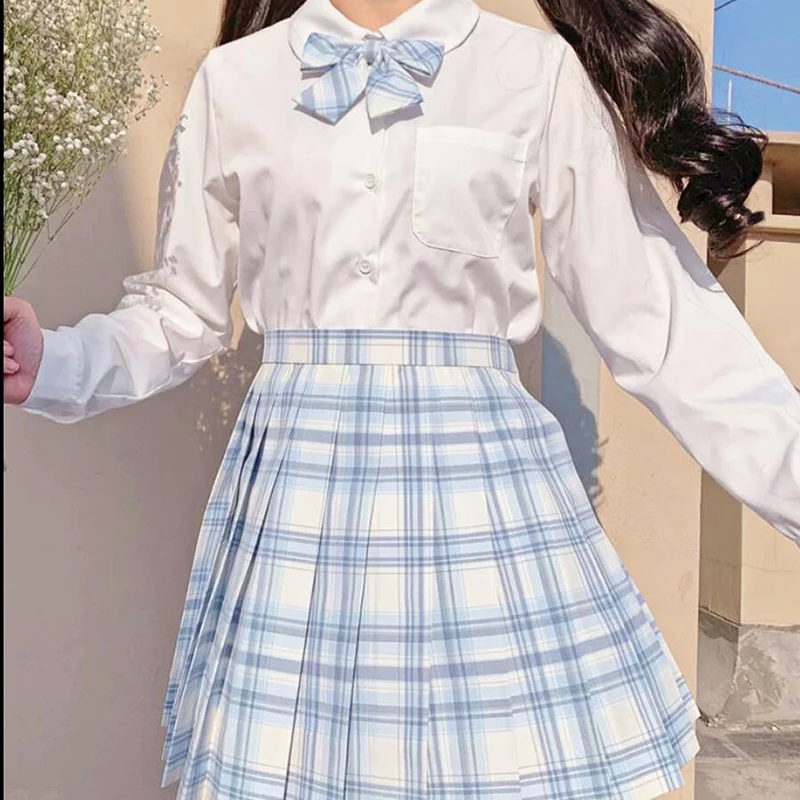CZJMS Japan Women Pleated Skirt High Waist Fashion JK Plaid Mini Skirt Elegant Bow A Line Dancing Summer Girls Cosplay Faldas