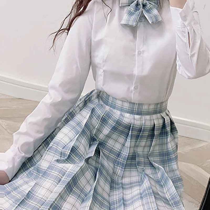 CZJMS Japan Women Pleated Skirt High Waist Fashion JK Plaid Mini Skirt Elegant Bow A Line Dancing Summer Girls Cosplay Faldas