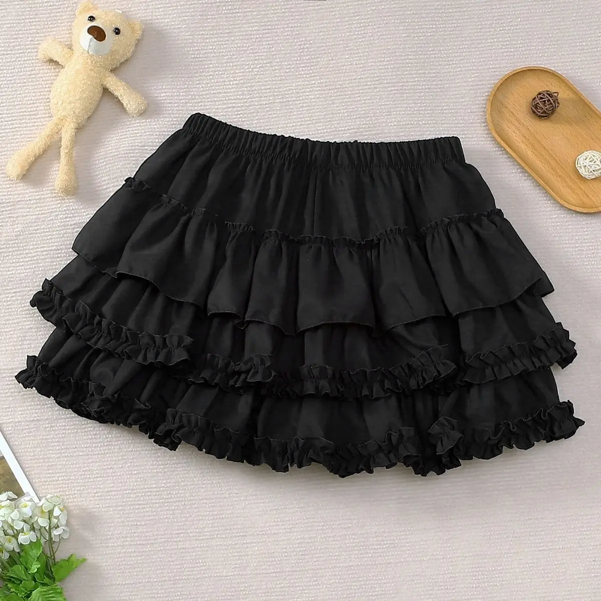 Y2K Spicy Girl Punk Pumpkin Cake Short Skirt Girl Subculture Lolita Faldas Lace Slim Faldas Mujer Moda 2026 Black Skirts