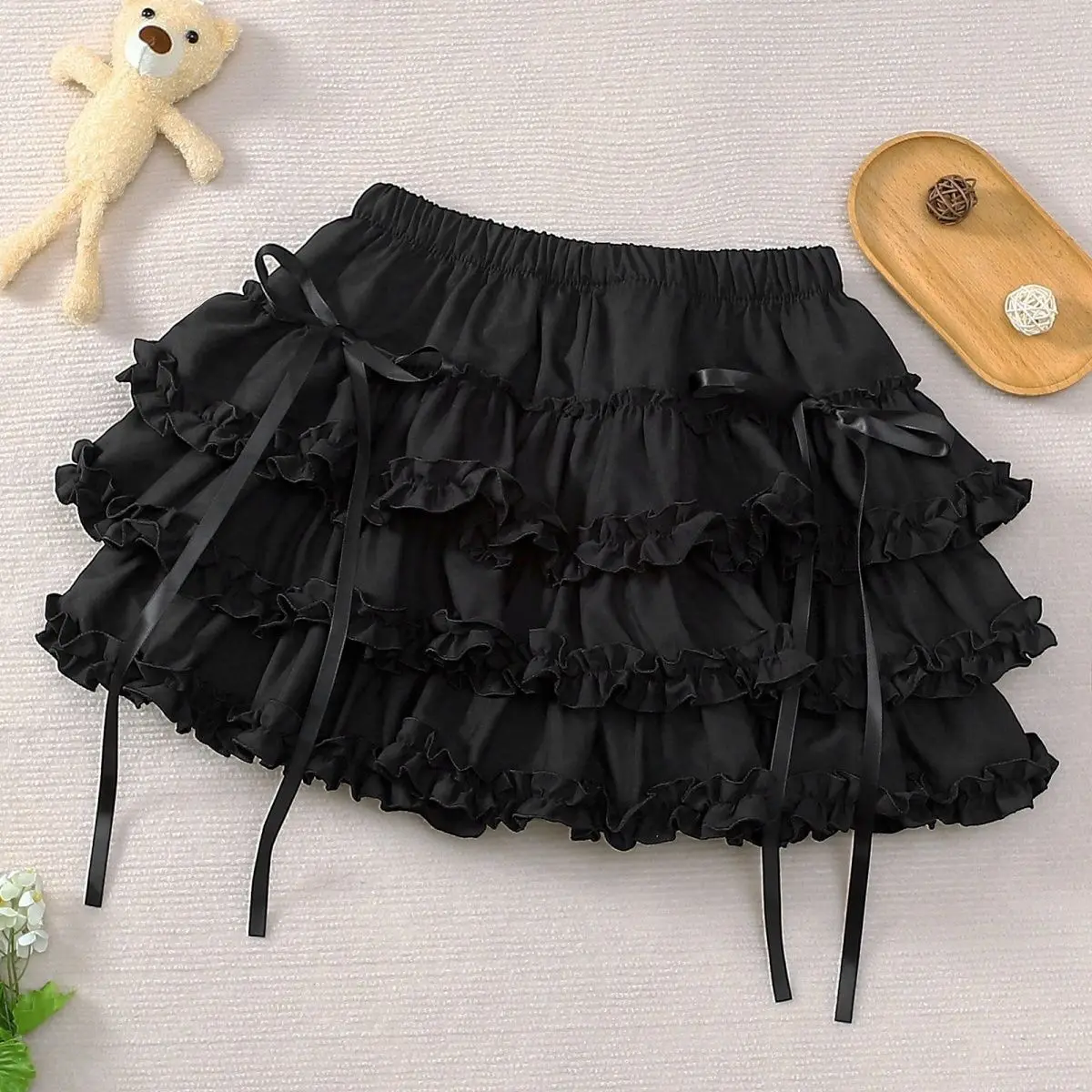 Y2K Spicy Girl Punk Pumpkin Cake Short Skirt Girl Subculture Lolita Faldas Lace Slim Faldas Mujer Moda 2026 Black Skirts
