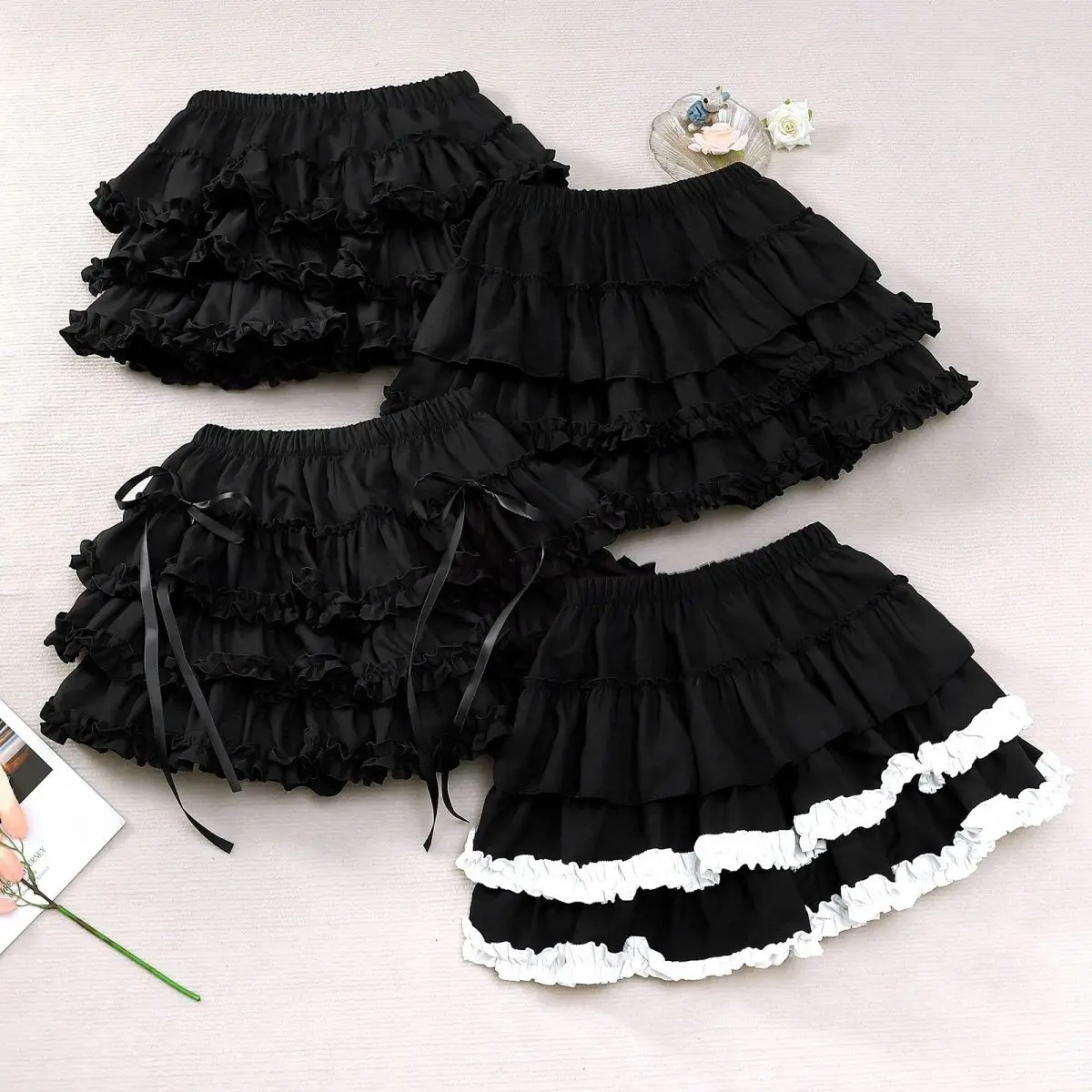 Y2K Spicy Girl Punk Pumpkin Cake Short Skirt Girl Subculture Lolita Faldas Lace Slim Faldas Mujer Moda 2026 Black Skirts