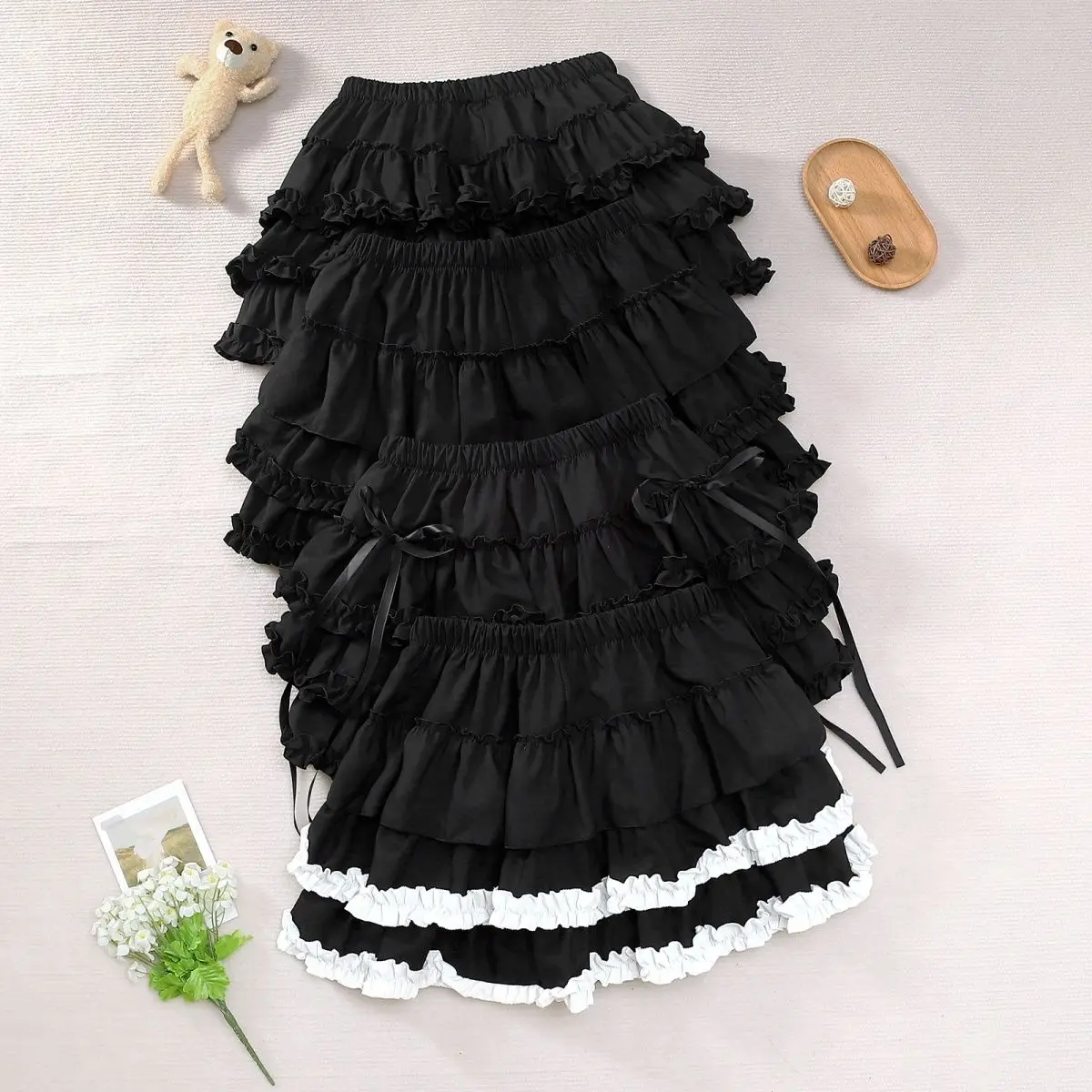 Y2K Spicy Girl Punk Pumpkin Cake Short Skirt Girl Subculture Lolita Faldas Lace Slim Faldas Mujer Moda 2026 Black Skirts