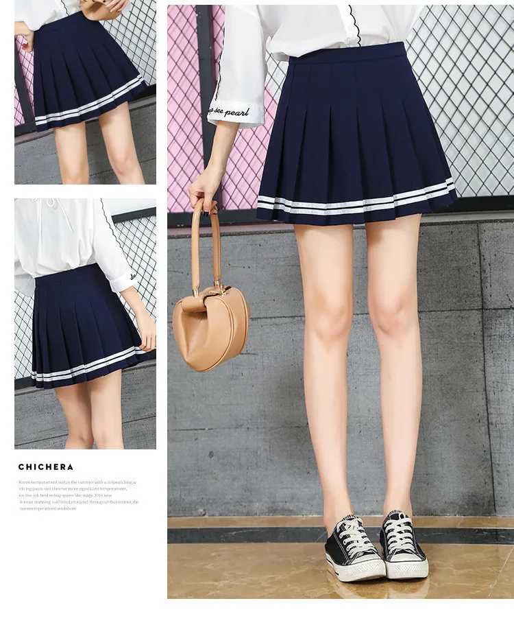 2024 high waist pleated skirts Kawaii Harajuku Skirts women girls lolita a-line sailor skirt Preppy school uniform