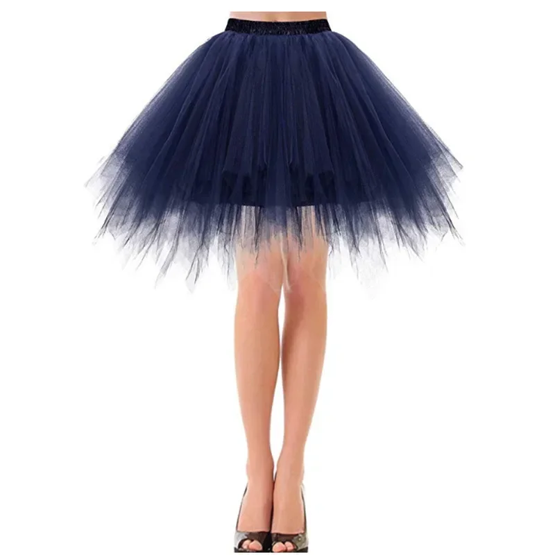 Women's Candy-colored Tutu Tulle Skirt Ballet Skirt Dance Party Stage Performance Fluffy Mini Skirt Adult Costume Ball Gown
