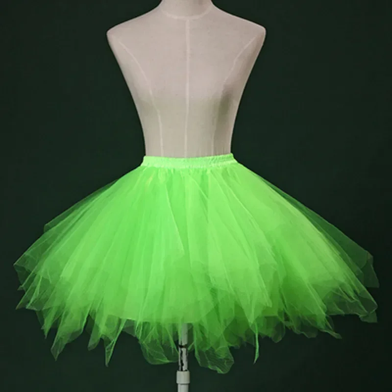 Women's Candy-colored Tutu Tulle Skirt Ballet Skirt Dance Party Stage Performance Fluffy Mini Skirt Adult Costume Ball Gown