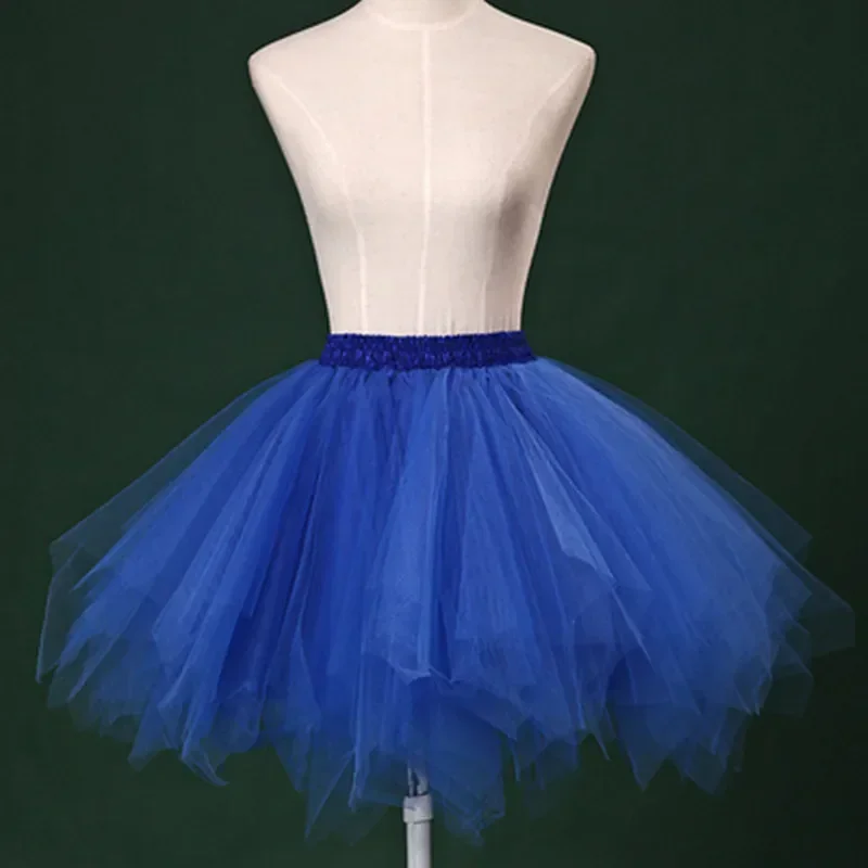 Women's Candy-colored Tutu Tulle Skirt Ballet Skirt Dance Party Stage Performance Fluffy Mini Skirt Adult Costume Ball Gown