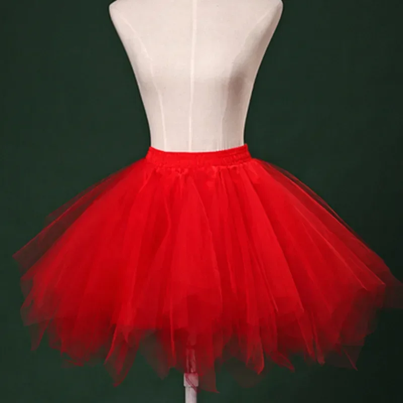 Women's Candy-colored Tutu Tulle Skirt Ballet Skirt Dance Party Stage Performance Fluffy Mini Skirt Adult Costume Ball Gown