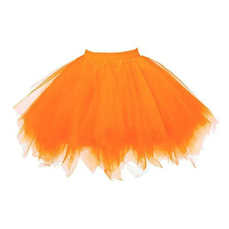 Women's Candy-colored Tutu Tulle Skirt Ballet Skirt Dance Party Stage Performance Fluffy Mini Skirt Adult Costume Ball Gown