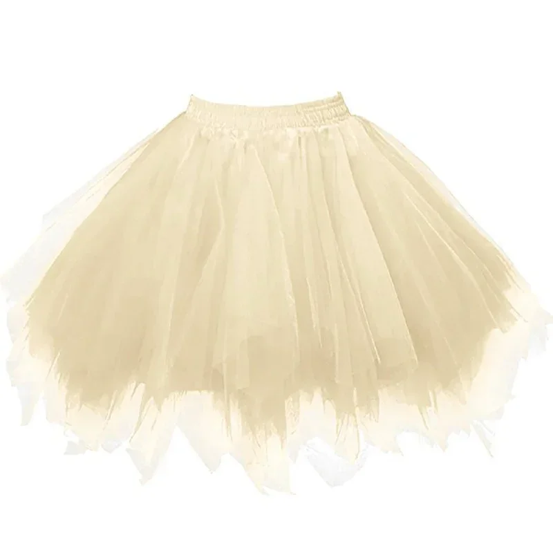 Women's Candy-colored Tutu Tulle Skirt Ballet Skirt Dance Party Stage Performance Fluffy Mini Skirt Adult Costume Ball Gown