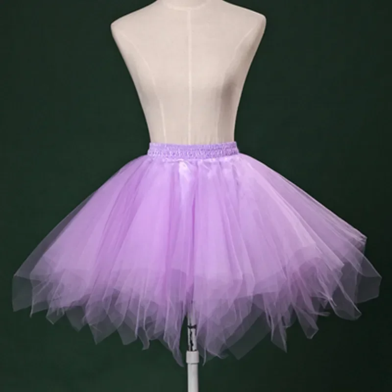 Women's Candy-colored Tutu Tulle Skirt Ballet Skirt Dance Party Stage Performance Fluffy Mini Skirt Adult Costume Ball Gown