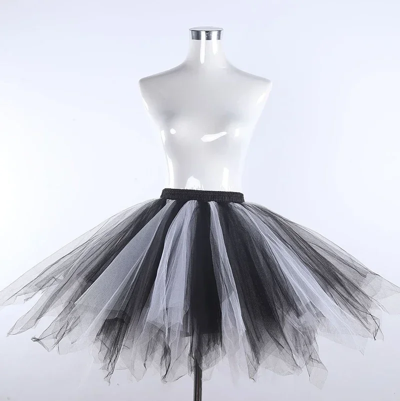 Women's Candy-colored Tutu Tulle Skirt Ballet Skirt Dance Party Stage Performance Fluffy Mini Skirt Adult Costume Ball Gown