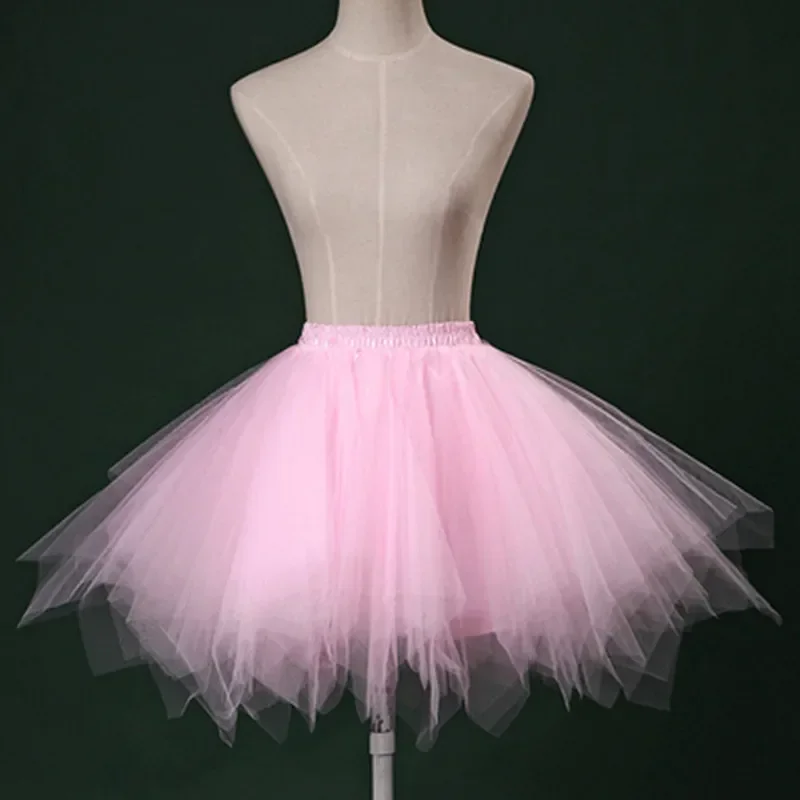 Women's Candy-colored Tutu Tulle Skirt Ballet Skirt Dance Party Stage Performance Fluffy Mini Skirt Adult Costume Ball Gown