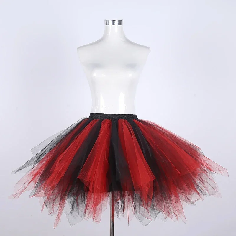Women's Candy-colored Tutu Tulle Skirt Ballet Skirt Dance Party Stage Performance Fluffy Mini Skirt Adult Costume Ball Gown