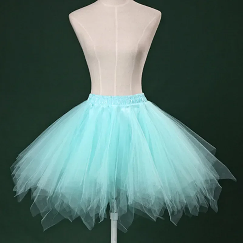 Women's Candy-colored Tutu Tulle Skirt Ballet Skirt Dance Party Stage Performance Fluffy Mini Skirt Adult Costume Ball Gown