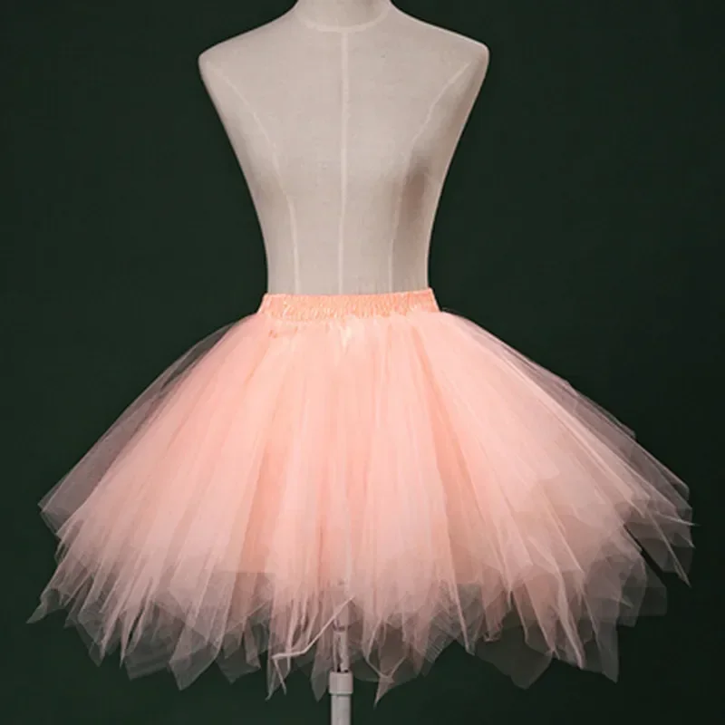 Women's Candy-colored Tutu Tulle Skirt Ballet Skirt Dance Party Stage Performance Fluffy Mini Skirt Adult Costume Ball Gown
