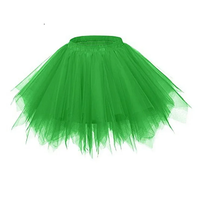Women's Candy-colored Tutu Tulle Skirt Ballet Skirt Dance Party Stage Performance Fluffy Mini Skirt Adult Costume Ball Gown