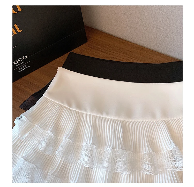Cute Lace Ruffle Tiered Mini Skirts for Women, High-Waist Spring Summer 2026 New Short Skirt, Petite Friendly Hot Girl