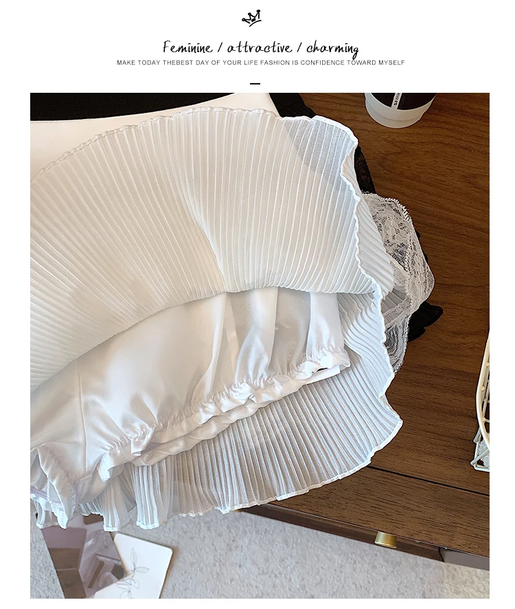 Cute Lace Ruffle Tiered Mini Skirts for Women, High-Waist Spring Summer 2026 New Short Skirt, Petite Friendly Hot Girl