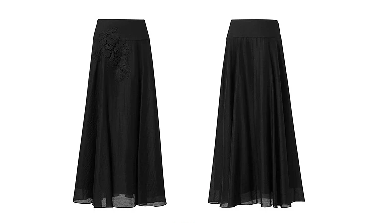 Amii Women's A-Line Skirt 2026 Summer New Elegant Lace Trim Midi Skirt Versatile Casual Loose Fit Solid Woman Clothes 12622031