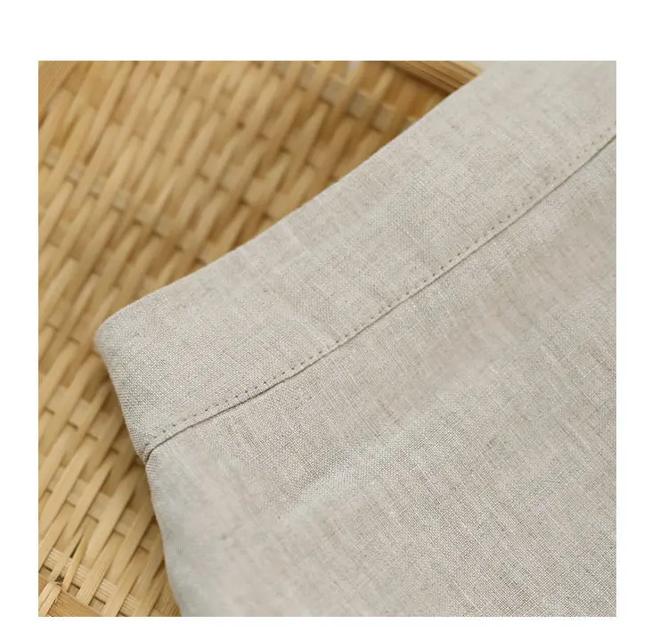Literary Cotton Linen Split Skirt Women Single Breasted Midi A-Line Skirts Vintage Asymmetric Skirts Slimming