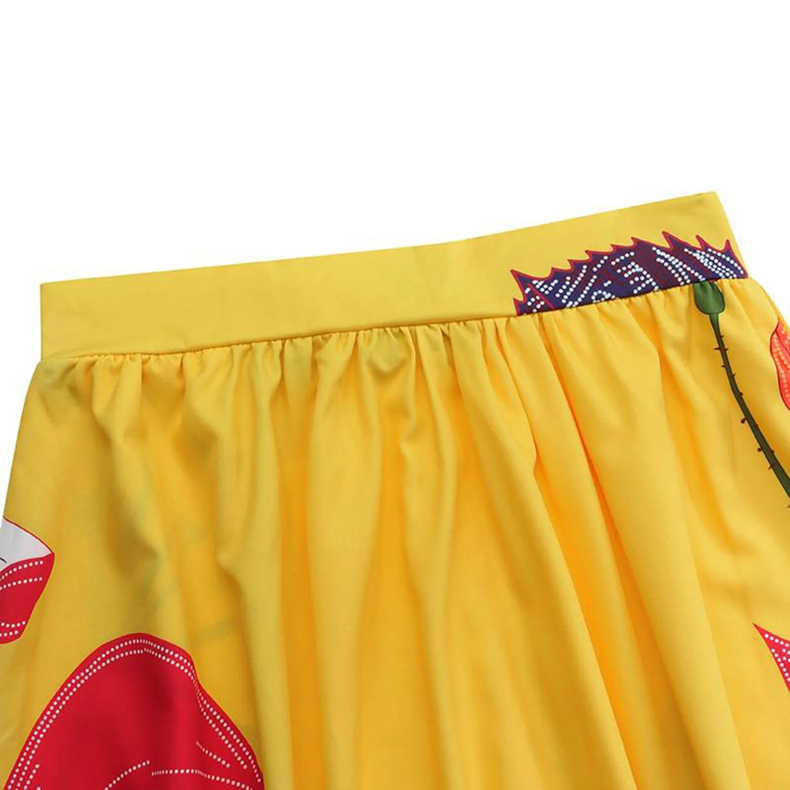 Bohemian Women Long Skirt Large Swing High Waist Floral Printing A-Line Skirt Women Faldas Fashion Casual Party Skirt Pockets