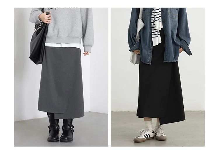 CHIC VEN New Women Skirts Loose Casual Solid Straight Tube Design Irregular Slit Female Skirt Ladies Clothes Spring Autumn 2025