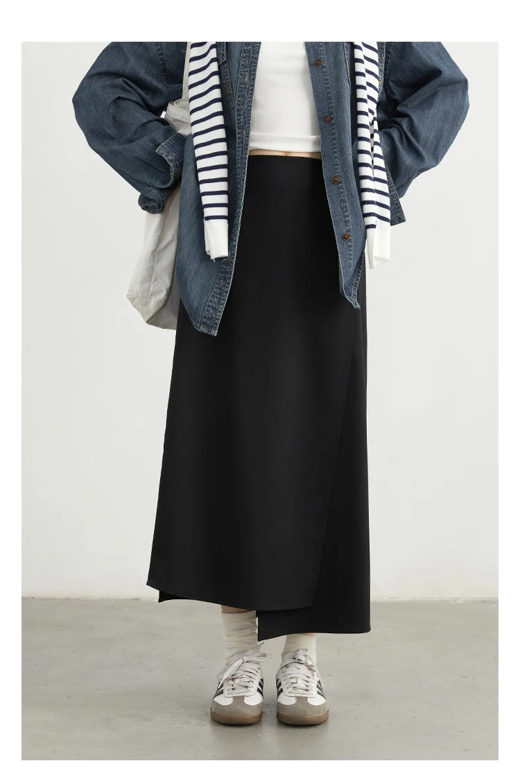 CHIC VEN New Women Skirts Loose Casual Solid Straight Tube Design Irregular Slit Female Skirt Ladies Clothes Spring Autumn 2025