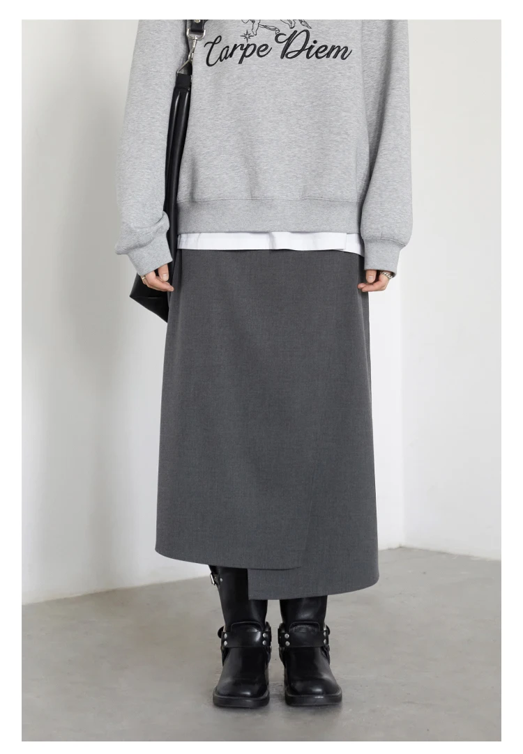 CHIC VEN New Women Skirts Loose Casual Solid Straight Tube Design Irregular Slit Female Skirt Ladies Clothes Spring Autumn 2025