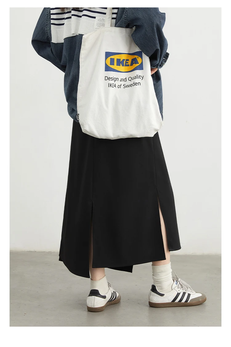 CHIC VEN New Women Skirts Loose Casual Solid Straight Tube Design Irregular Slit Female Skirt Ladies Clothes Spring Autumn 2025