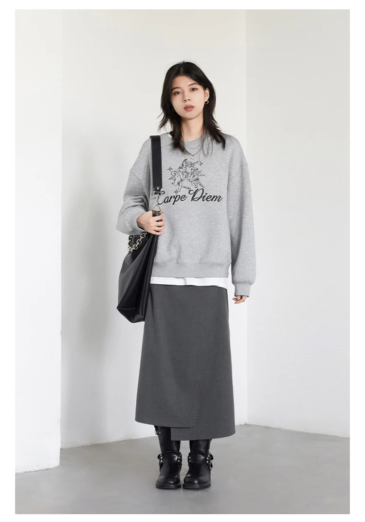 CHIC VEN New Women Skirts Loose Casual Solid Straight Tube Design Irregular Slit Female Skirt Ladies Clothes Spring Autumn 2025