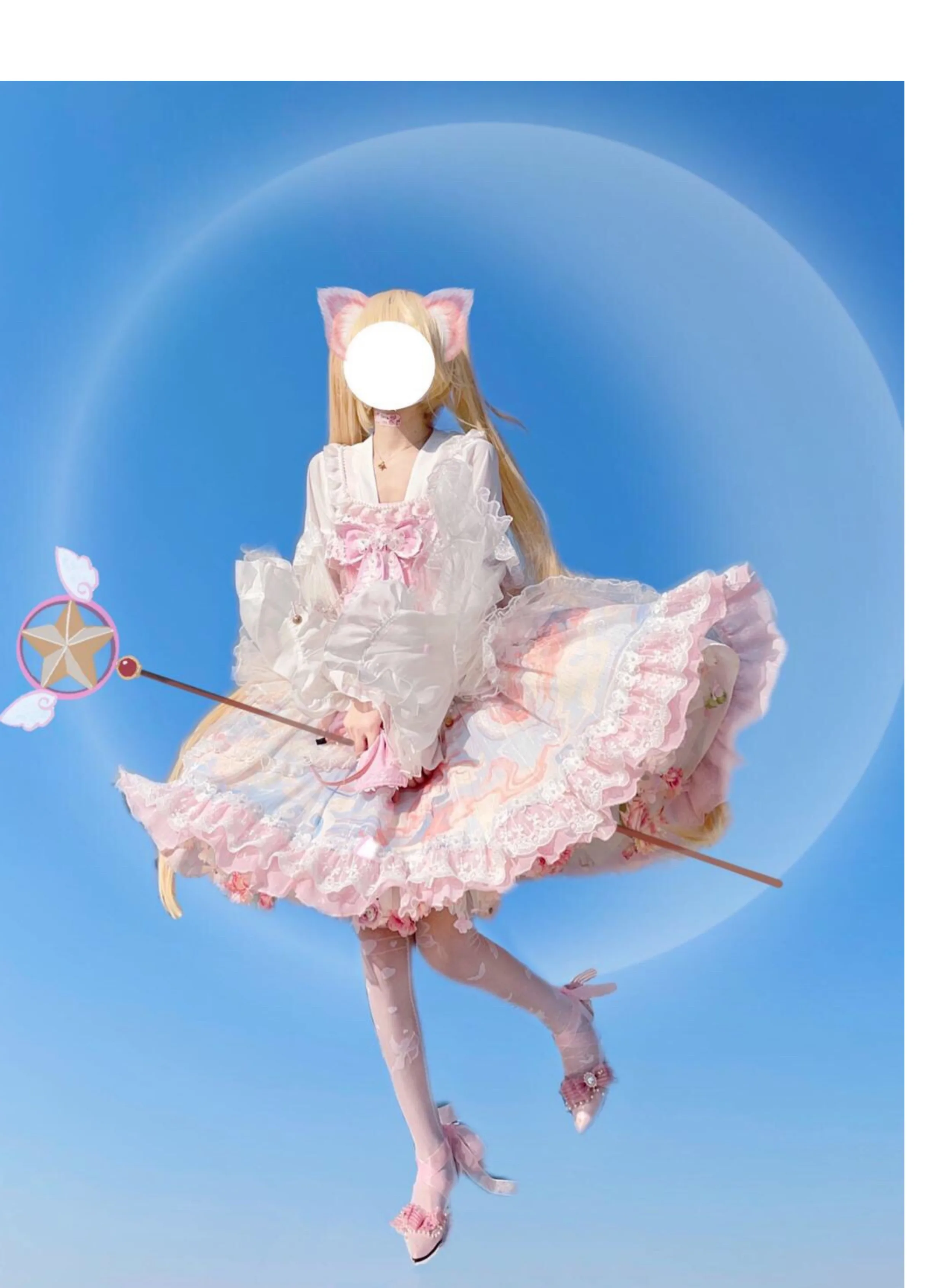Flowers Crinoline Sweet Fairy Lolita Spring and Summer Bubble Skirt Gorgeous French Elegant Girl Women's Organza Midi Skirt