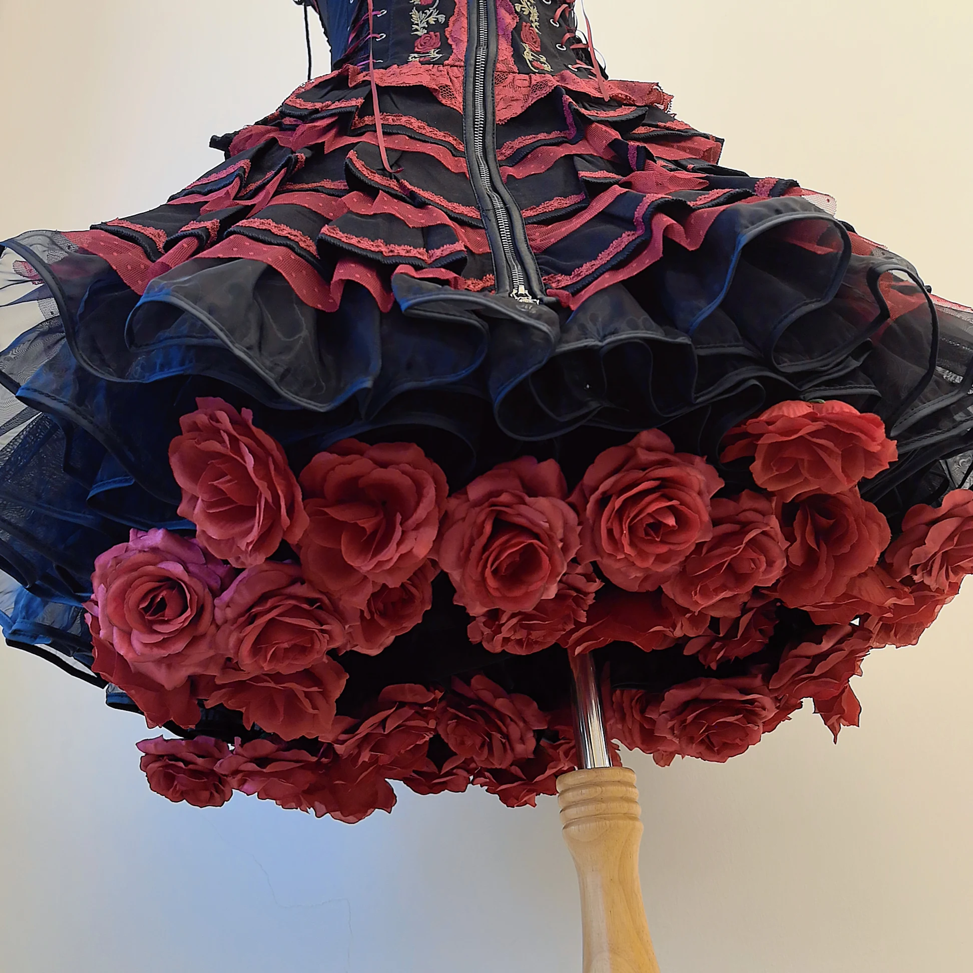 Flowers Crinoline Sweet Fairy Lolita Spring and Summer Bubble Skirt Gorgeous French Elegant Girl Women's Organza Midi Skirt