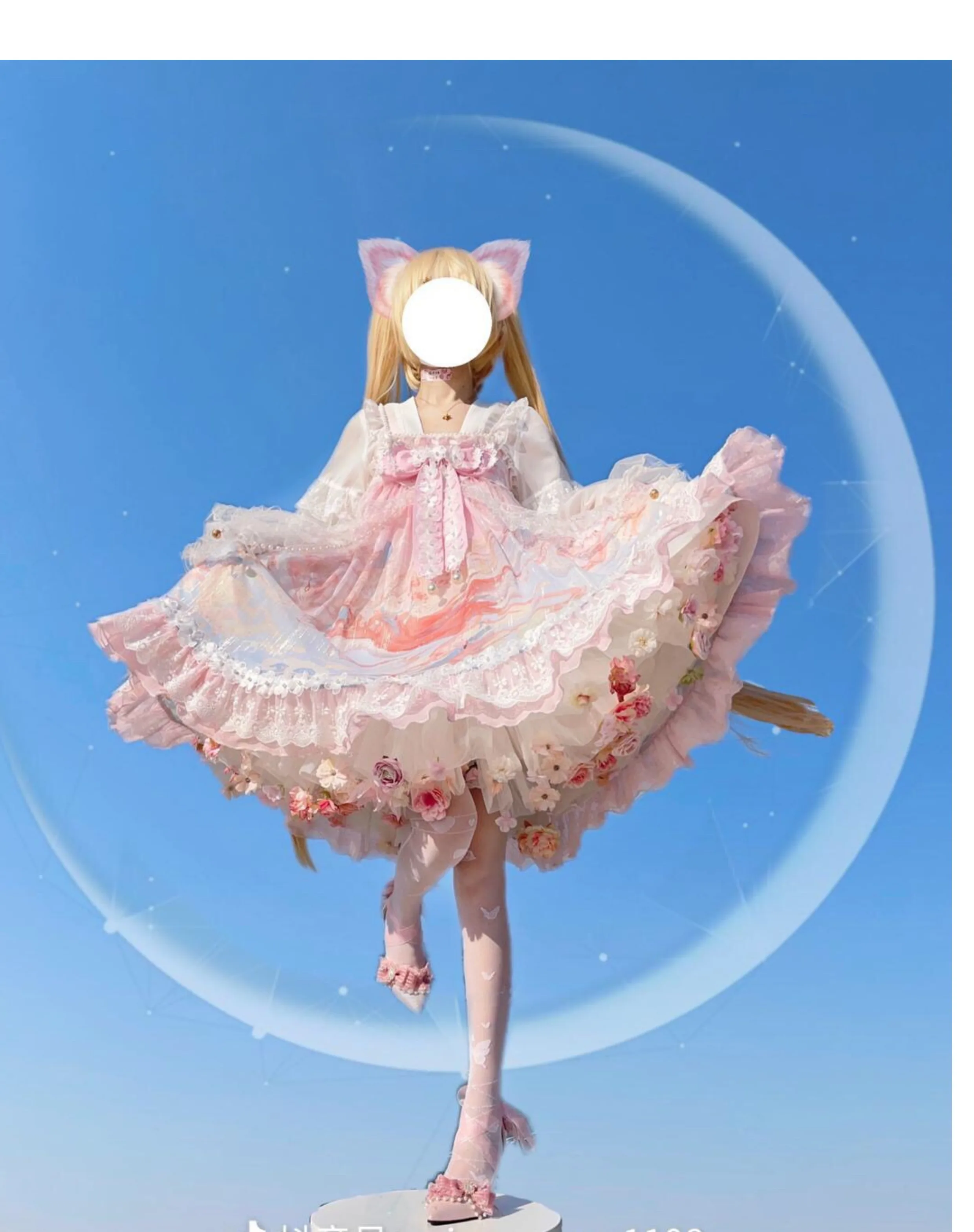 Flowers Crinoline Sweet Fairy Lolita Spring and Summer Bubble Skirt Gorgeous French Elegant Girl Women's Organza Midi Skirt
