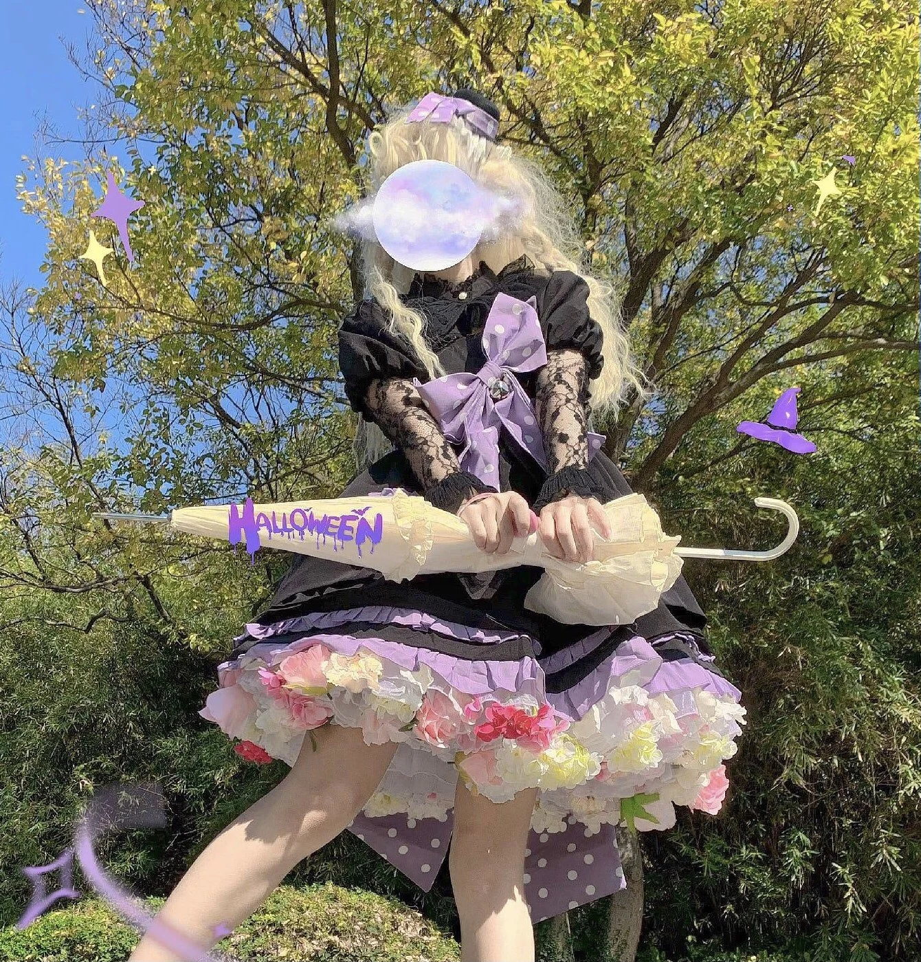 Flowers Crinoline Sweet Fairy Lolita Spring and Summer Bubble Skirt Gorgeous French Elegant Girl Women's Organza Midi Skirt