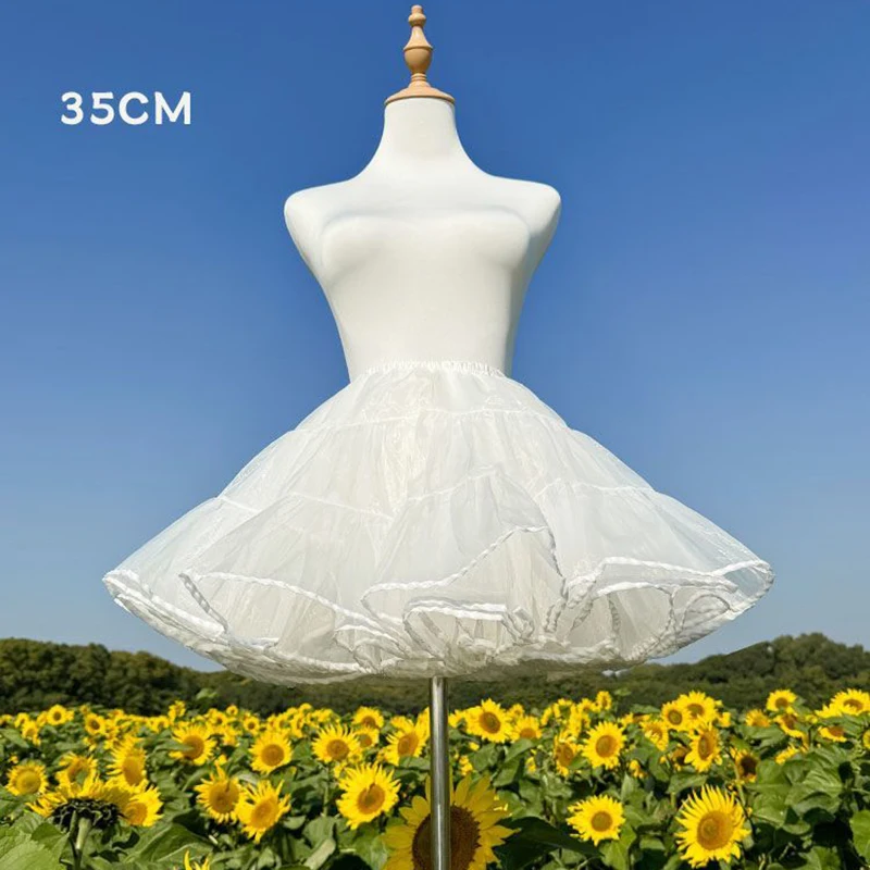 4 Tiered Lolita Petticoat Fluff Volume Underskirt Midnight Black Super Stuffed Petticoat Boneless Violent Skirt Support