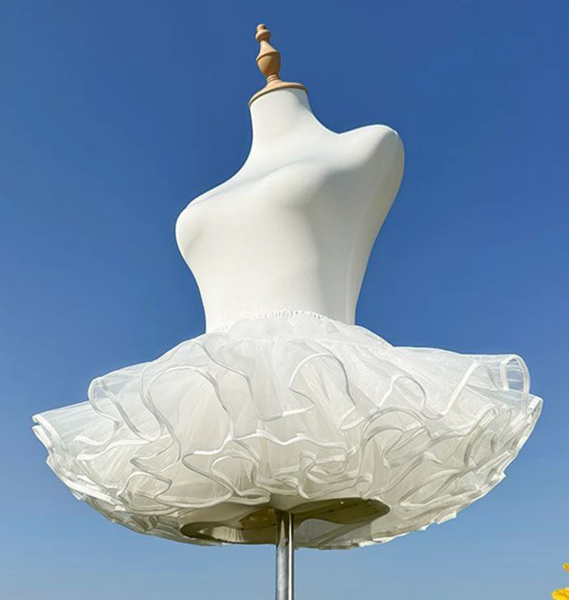 4 Tiered Lolita Petticoat Fluff Volume Underskirt Midnight Black Super Stuffed Petticoat Boneless Violent Skirt Support