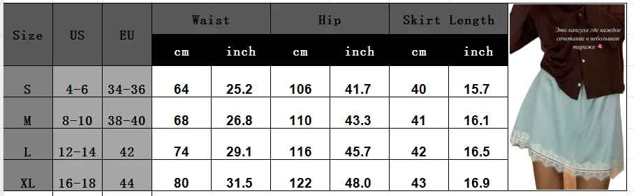 Combhasaki Women Summer Chic Fairy Floral Lace Hem Patchwork Satin Silky Elastic Low Waist Short Mini Pencil Skirts Streetwear