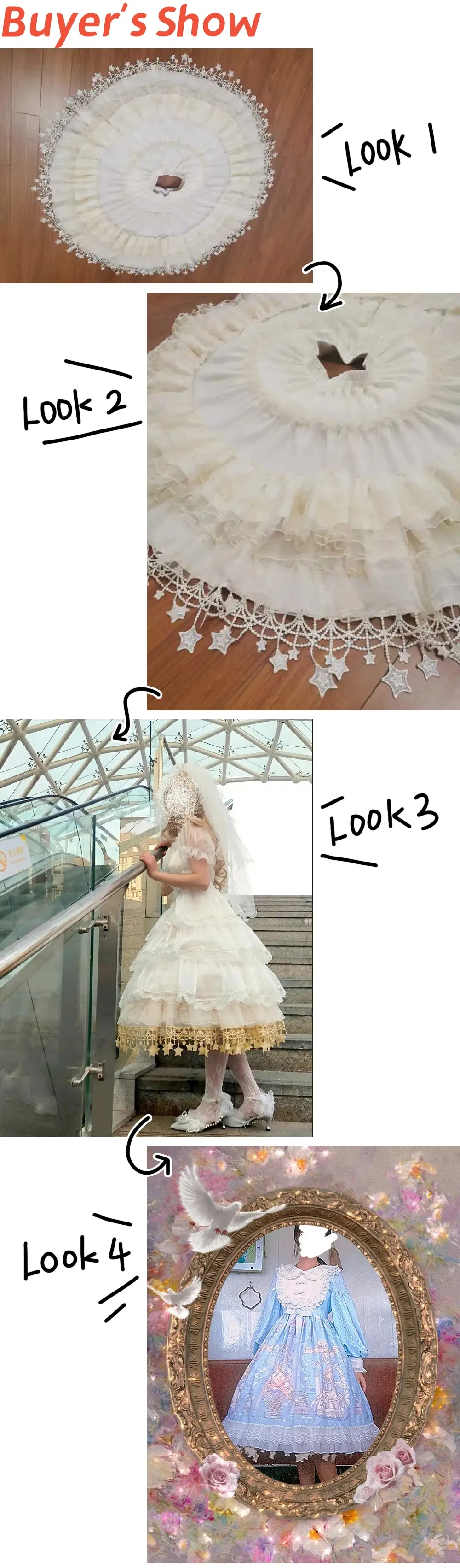 Star Petticoat Gorgeous Fish Bone Lolita Skirt Support Adjustable Daily Violence Carmen Skirt Women Mid-length Fluffy Underskirt