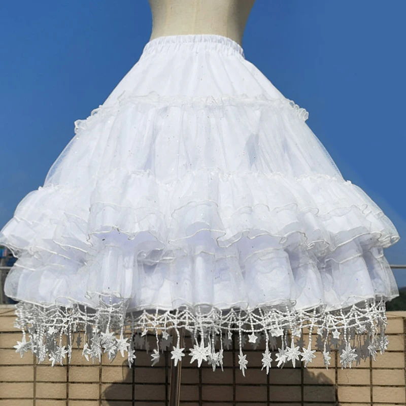 Star Petticoat Gorgeous Fish Bone Lolita Skirt Support Adjustable Daily Violence Carmen Skirt Women Mid-length Fluffy Underskirt