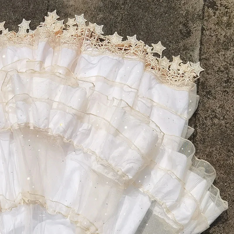 Star Petticoat Gorgeous Fish Bone Lolita Skirt Support Adjustable Daily Violence Carmen Skirt Women Mid-length Fluffy Underskirt