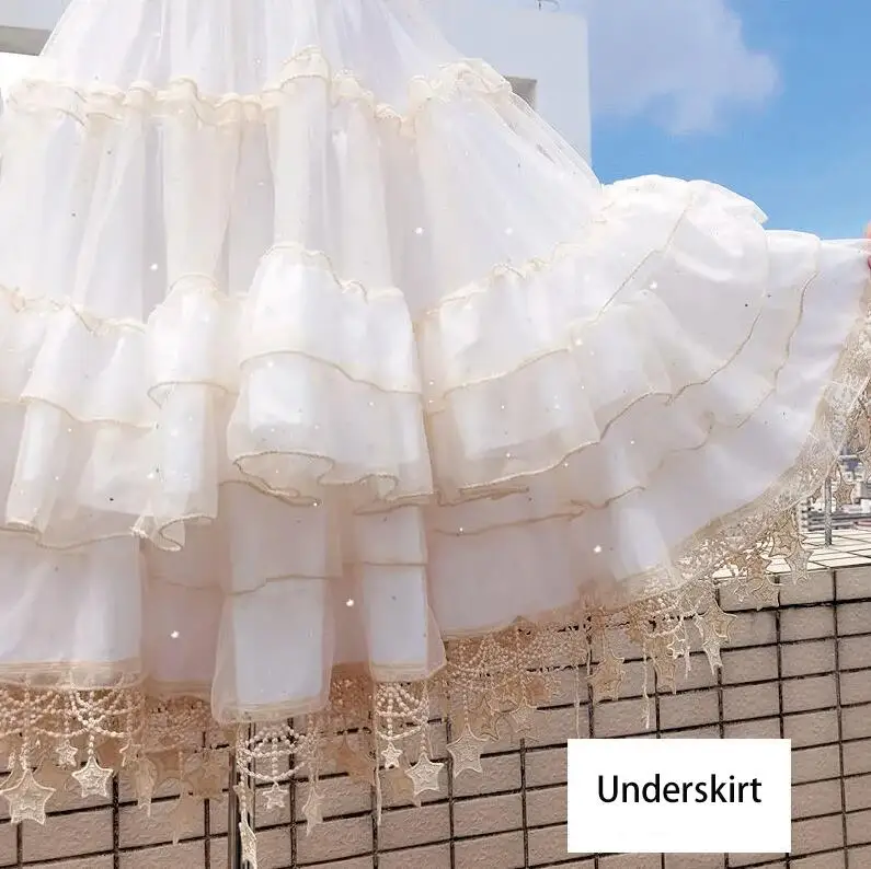 Star Petticoat Gorgeous Fish Bone Lolita Skirt Support Adjustable Daily Violence Carmen Skirt Women Mid-length Fluffy Underskirt