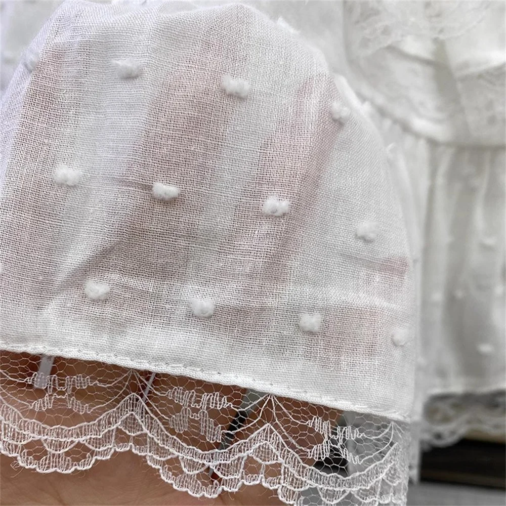 Korean Fashion Clothing Sweet White French Lace Bow Cake Skirt Women Summer New Retro Casual Loose High Waist Slim Short Skirt