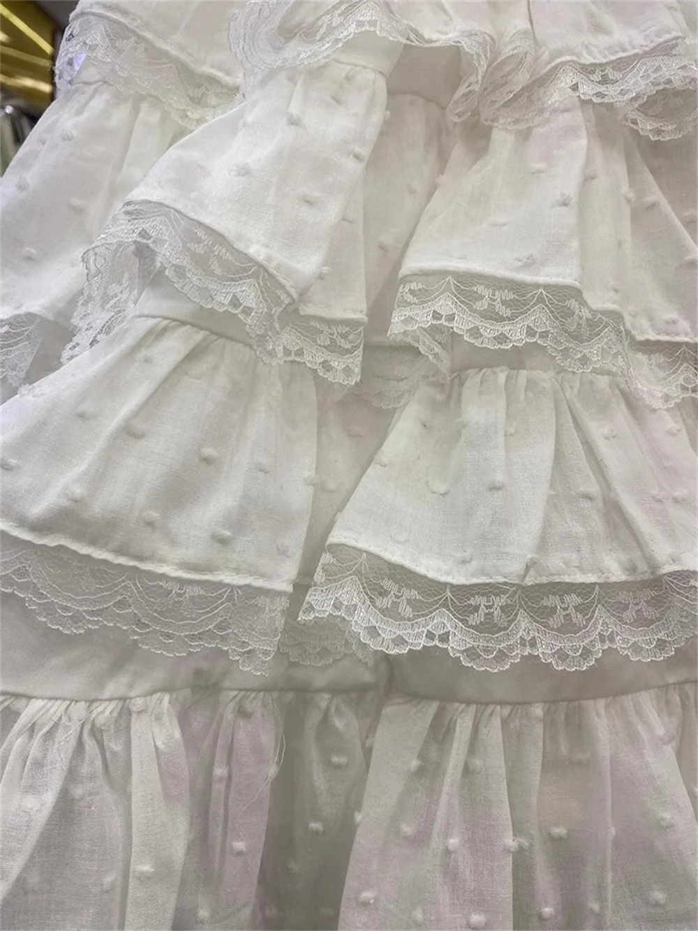 Korean Fashion Clothing Sweet White French Lace Bow Cake Skirt Women Summer New Retro Casual Loose High Waist Slim Short Skirt
