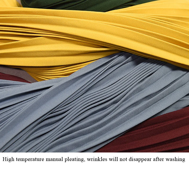 Vintage Pleated Midi Long Skirt For Women Korean Fashion Casual High Waist Chiffon Skirts Jupe Faldas 18 Color Spring Autumn