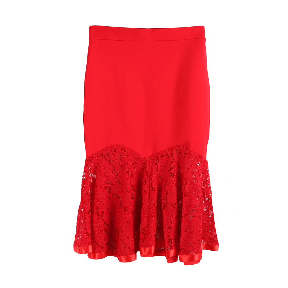 Women Summer New Casual Patchwork lolita Lace Pencil Skirt High Waist