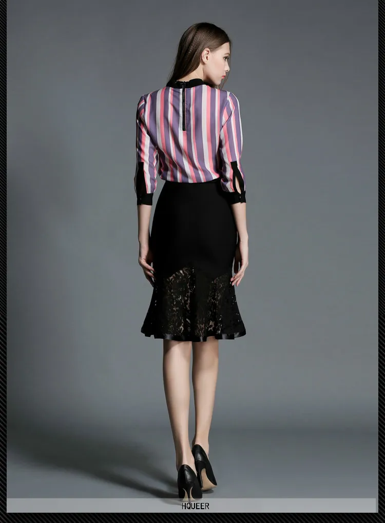 Women Summer New Casual Patchwork lolita Lace Pencil Skirt High Waist